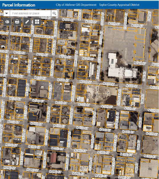 Birds eye view of City of Abilene