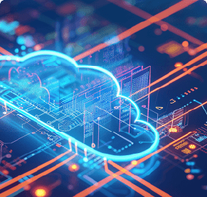 blue cloud symbol and digital design stream